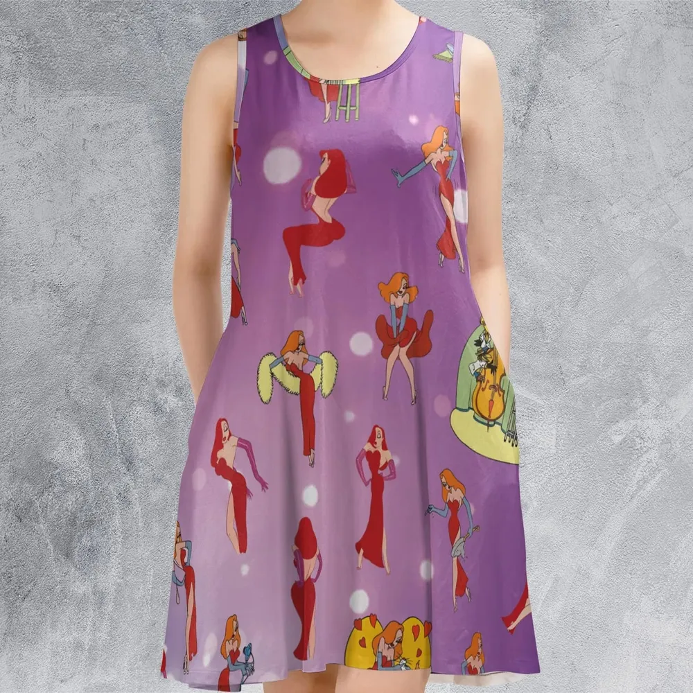 Red Hot Jessica Rabbit Who Framed Roger Rabbit Sleeveless Dress - 2