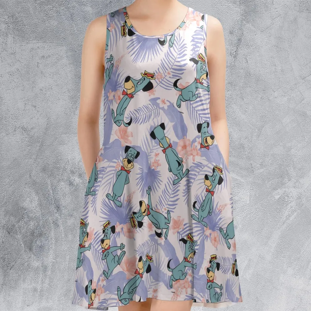 Huckleberry Hound Pattern Sleeveless Dress - 2