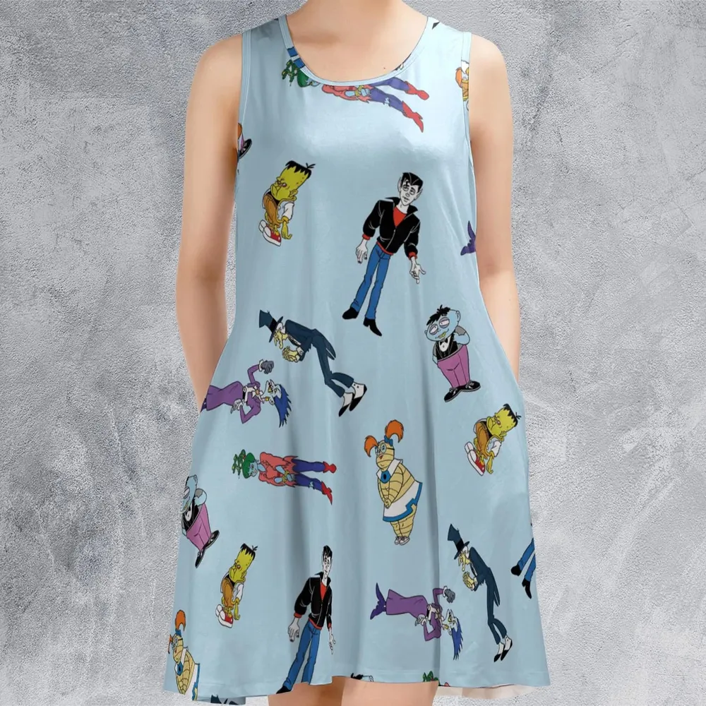 Animated Undead Gravedale High Sleeveless Dress - 2