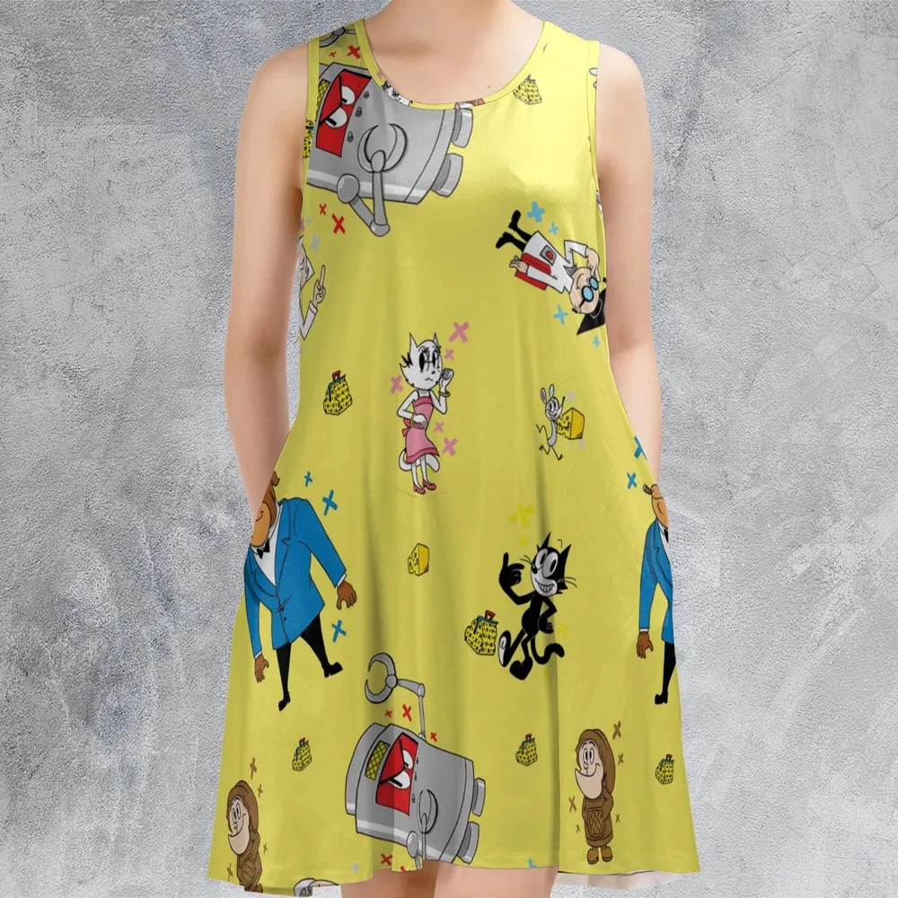 Felix The Cat Characters Sleeveless Dress - 2