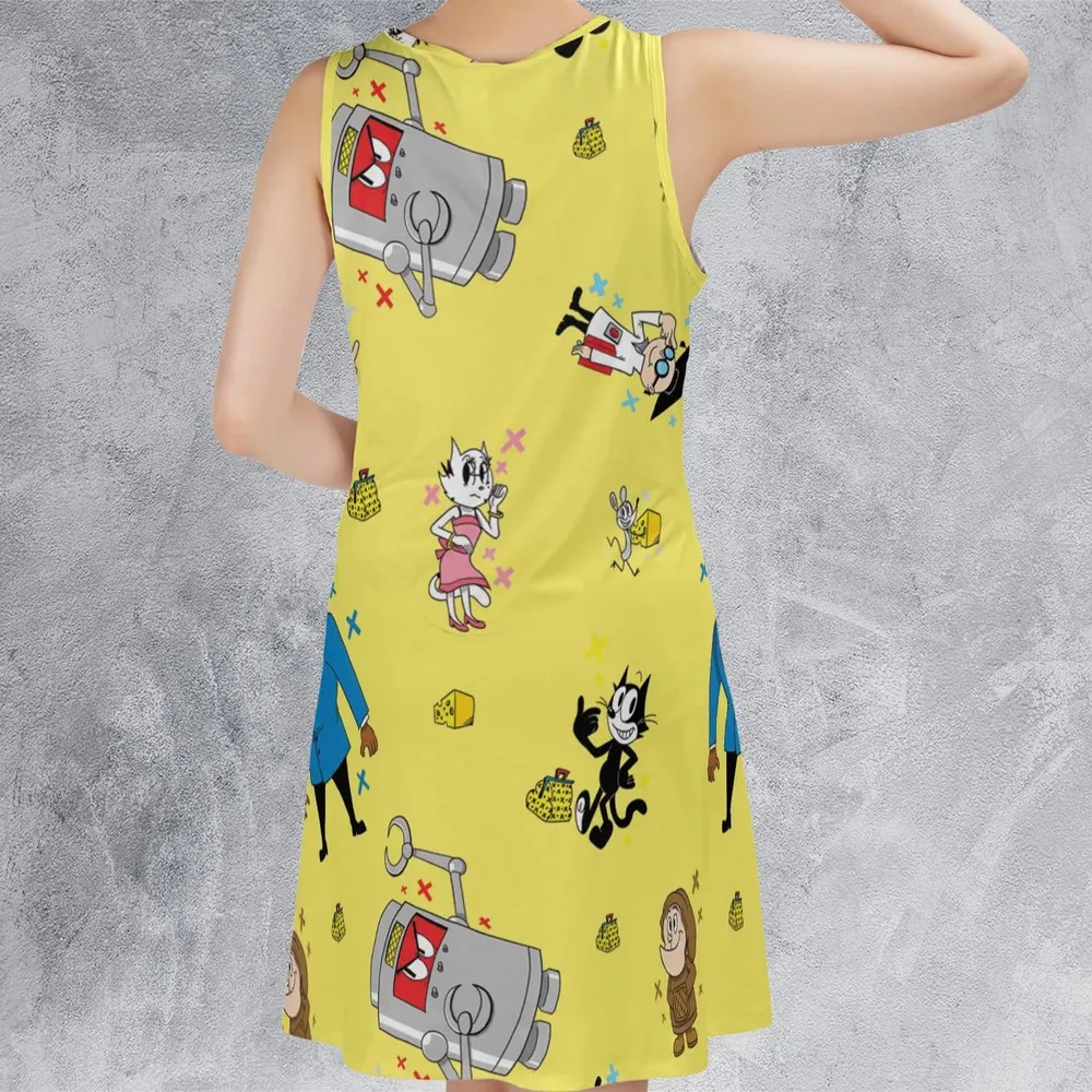 Felix The Cat Characters Sleeveless Dress - 3