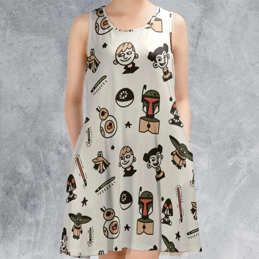 Retro Galaxy Star Wars Sleeveless Dress - 2