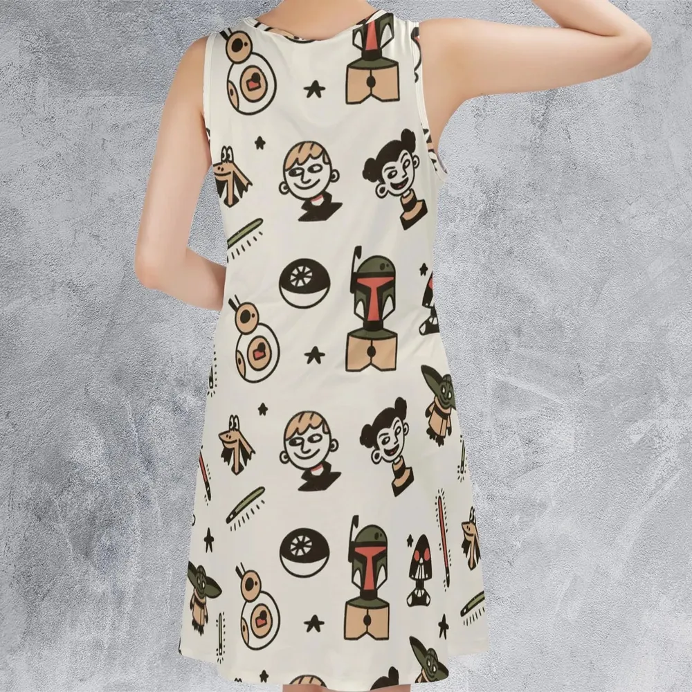 Retro Galaxy Star Wars Sleeveless Dress - 3