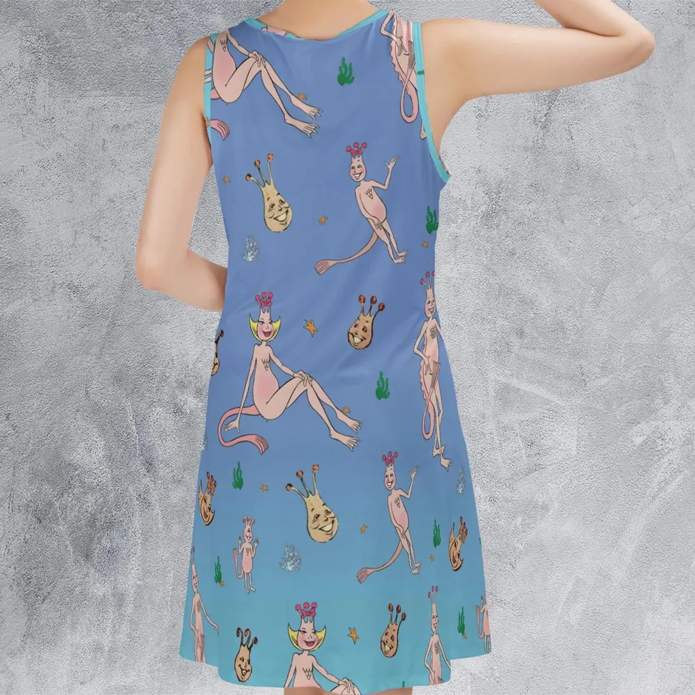 Who You Callin' One-eyed Shrimp Sea-Monkeys Sleeveless Dress - 3
