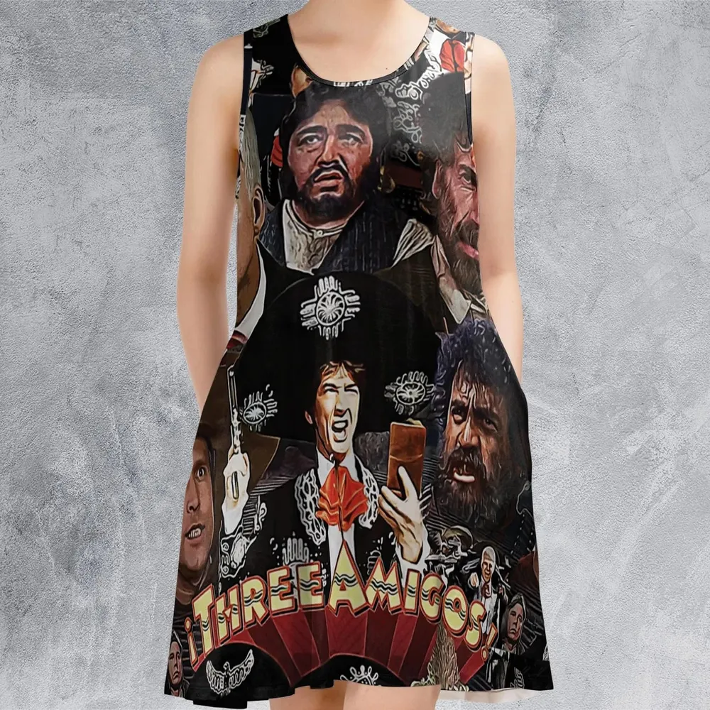 Three Amigos and the Infamous El Guapo Sleeveless Dress - 2