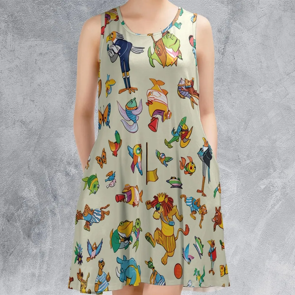 Bedknobs and broomsticks True Blue Team and the Dirty Yellow Team Sleeveless Dress - 2
