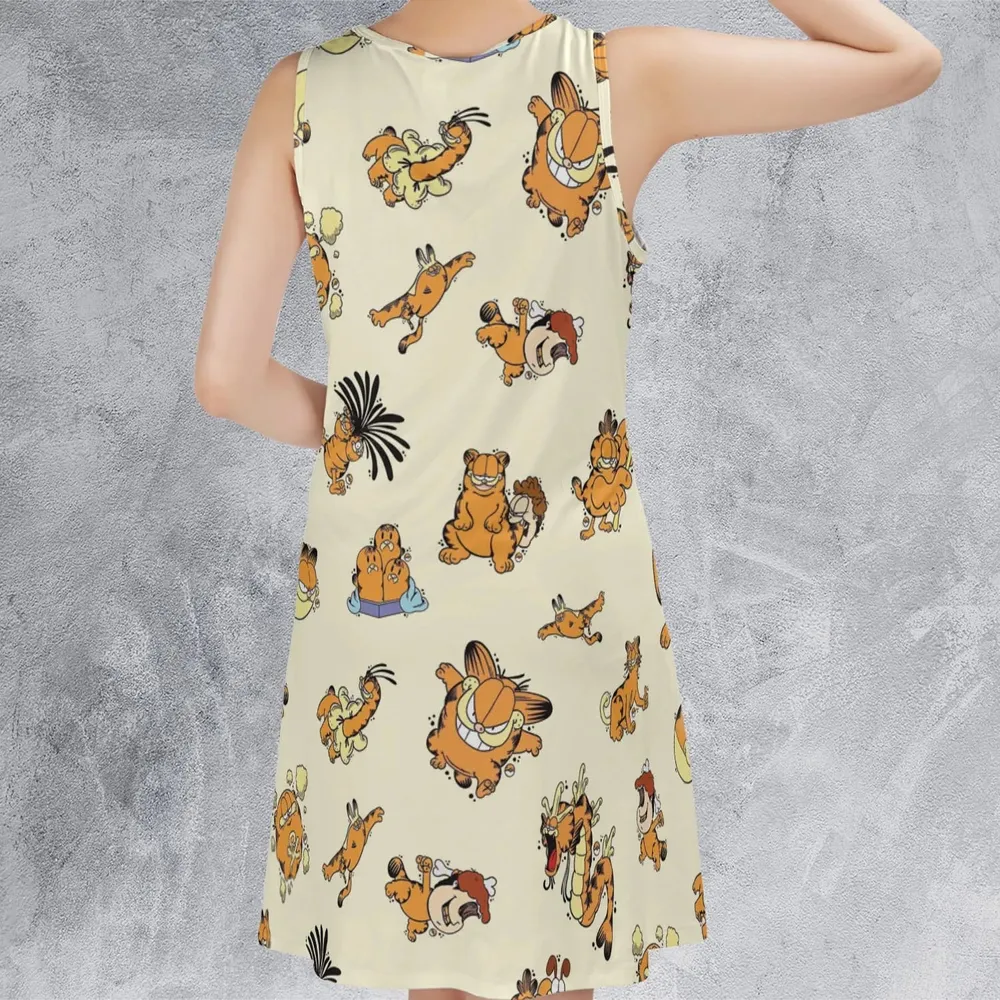 Lazy Legend Garfield Pokemon Mashup Sleeveless Dress - 3
