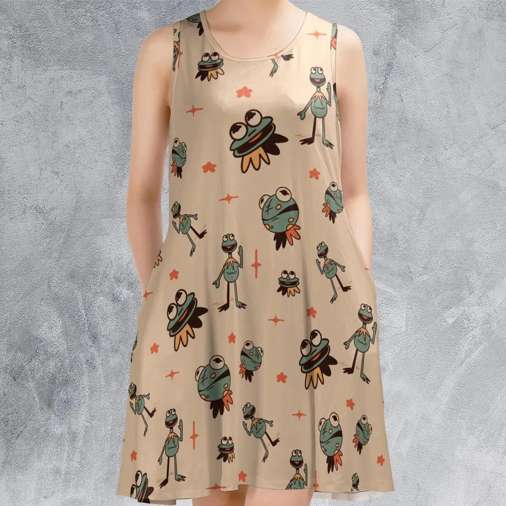 Kermit The Frog Doodles Sleeveless Dress - 2