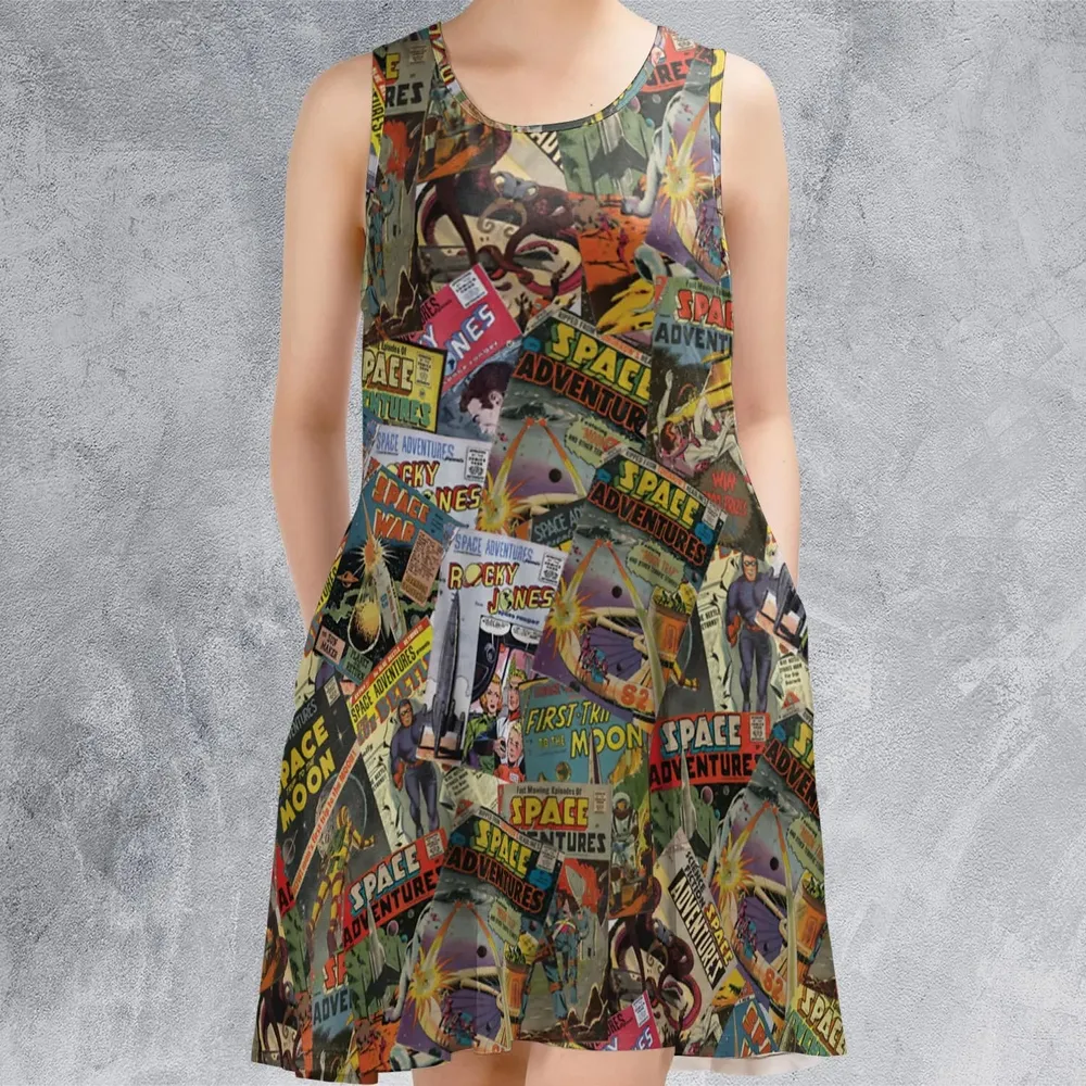 Comic-Con Cartoon Sleeveless Dress - 2