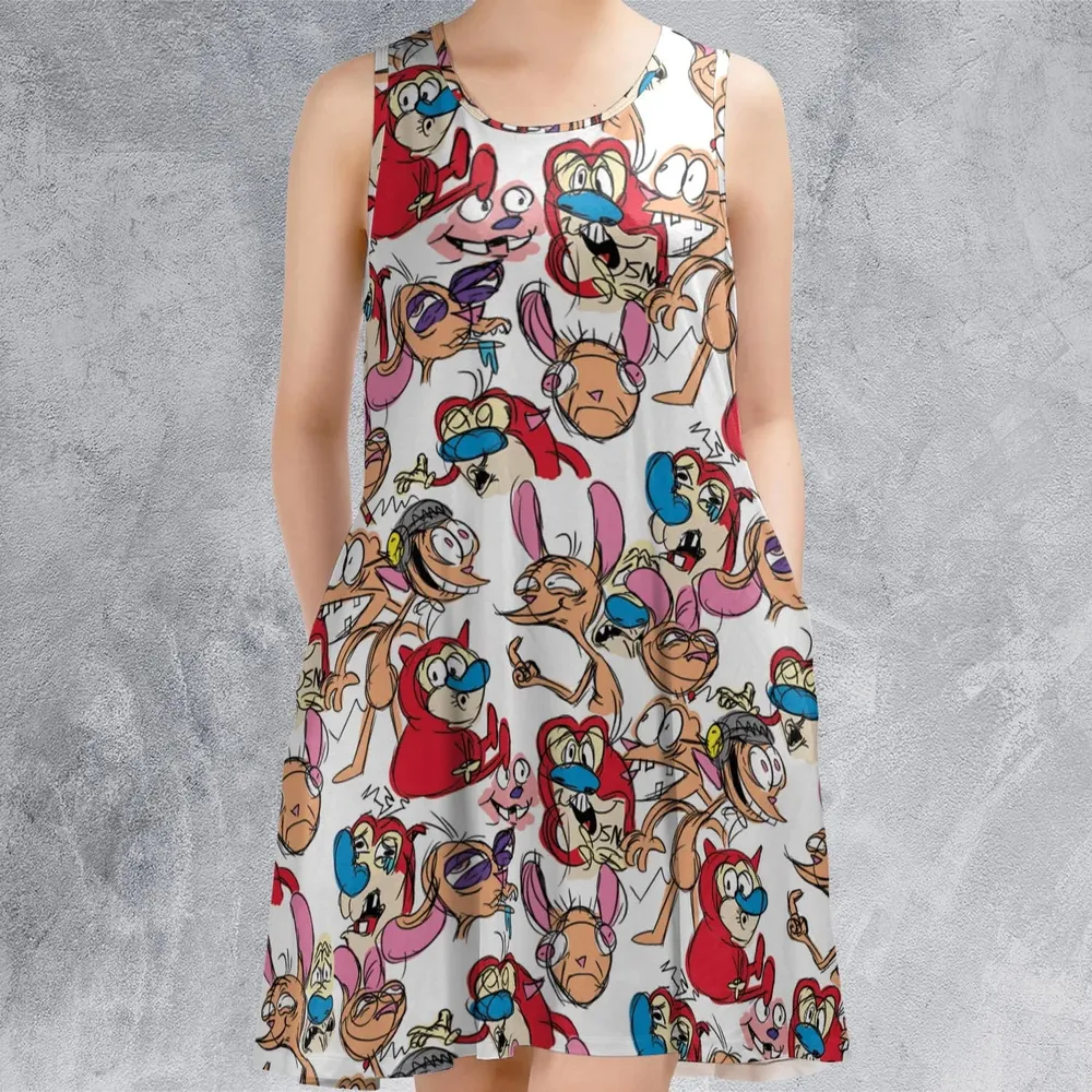 Insane Style The Ren and Stimpy Show Sleeveless Dress - 2