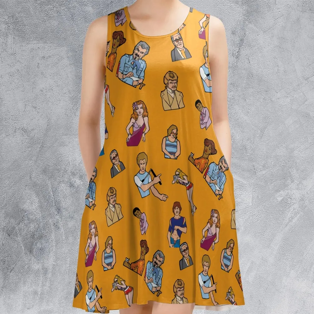 Summer Party Boogie Nights Characters Sleeveless Dress - 2