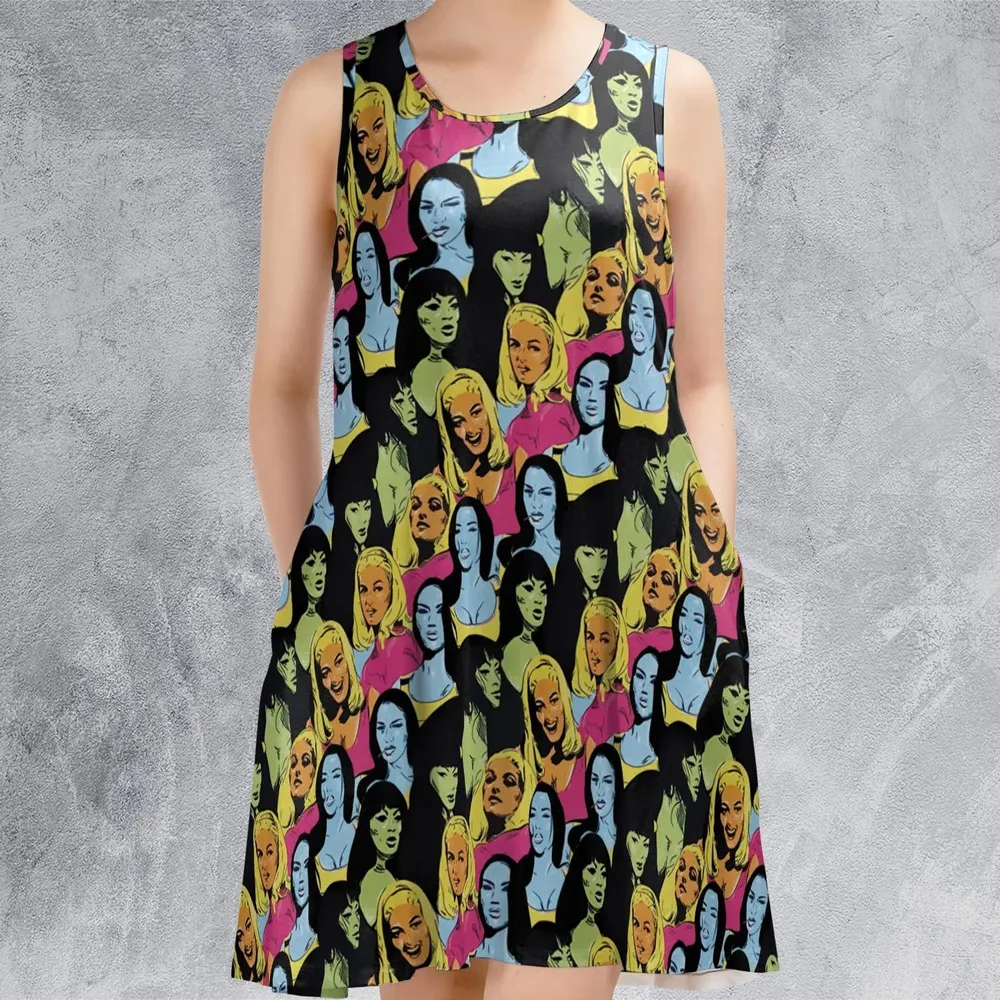 Retro Superwomen Belted Buckled and Booted Sleeveless Dress - 2