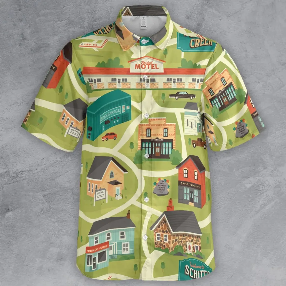 Schitt's Creek Town Map Button Down Shirt - 2