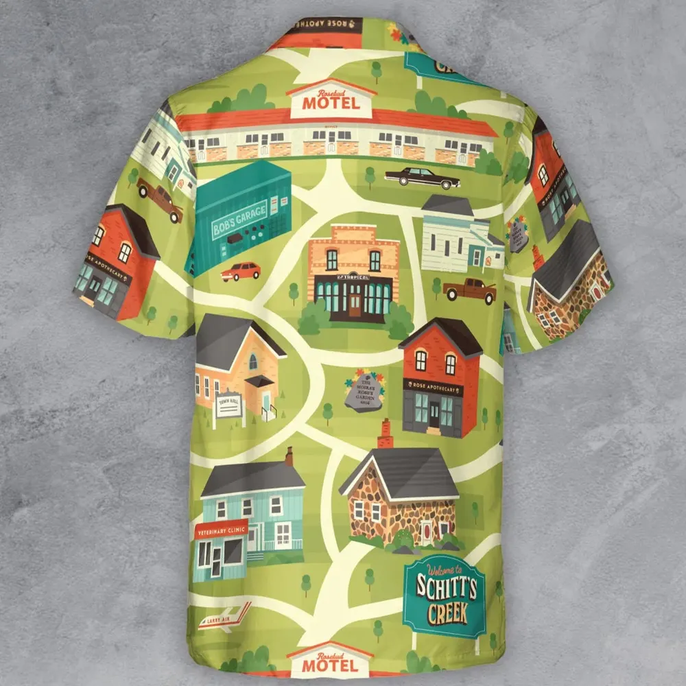 Schitt's Creek Town Map Button Down Shirt - 3