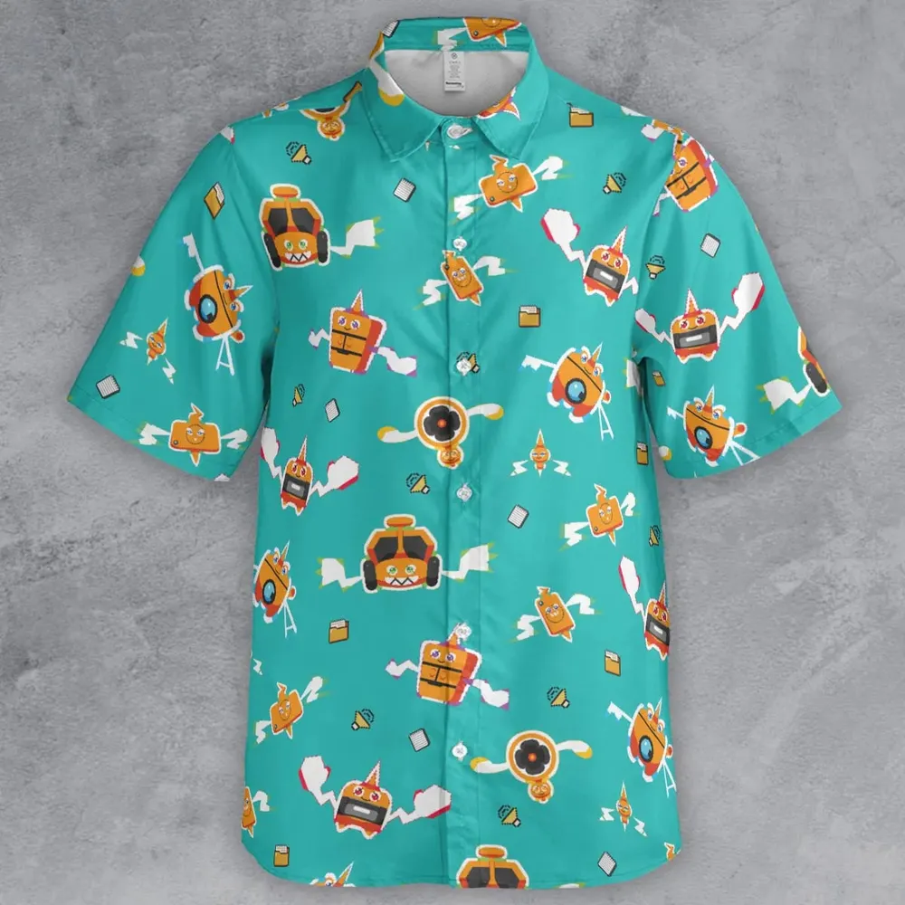 Pixel Rotom Electric Pokemon Button Down Shirt - 2