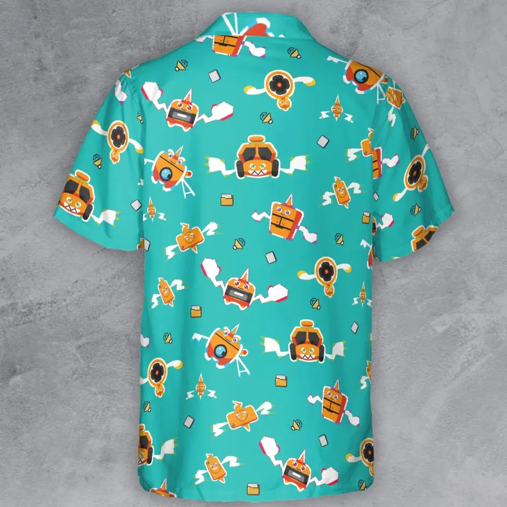 Pixel Rotom Electric Pokemon Button Down Shirt - 3