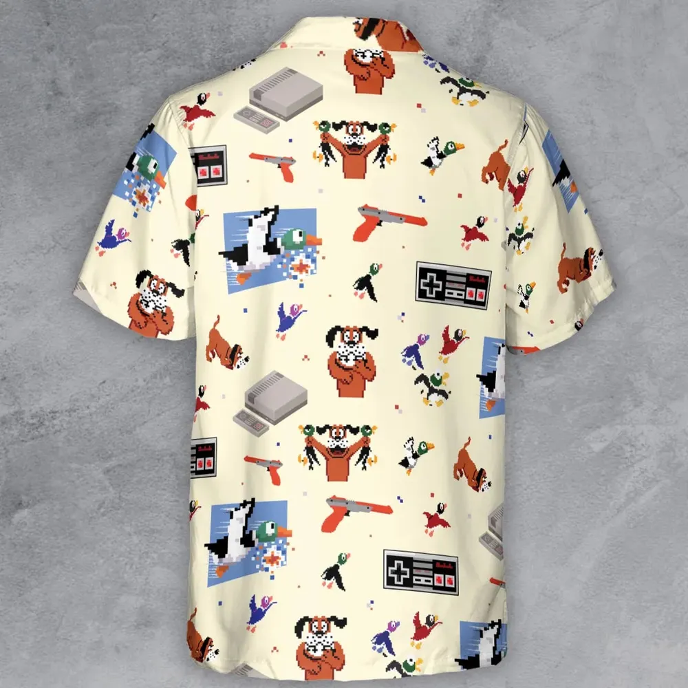 Retro Video Game Duck Hunt Button Down Shirt - 3