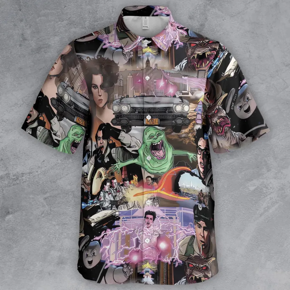 Ghostbusters Comic Style Montage Button Down Shirt - 2