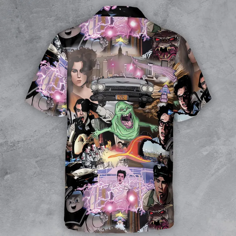 Ghostbusters Comic Style Montage Button Down Shirt - 3