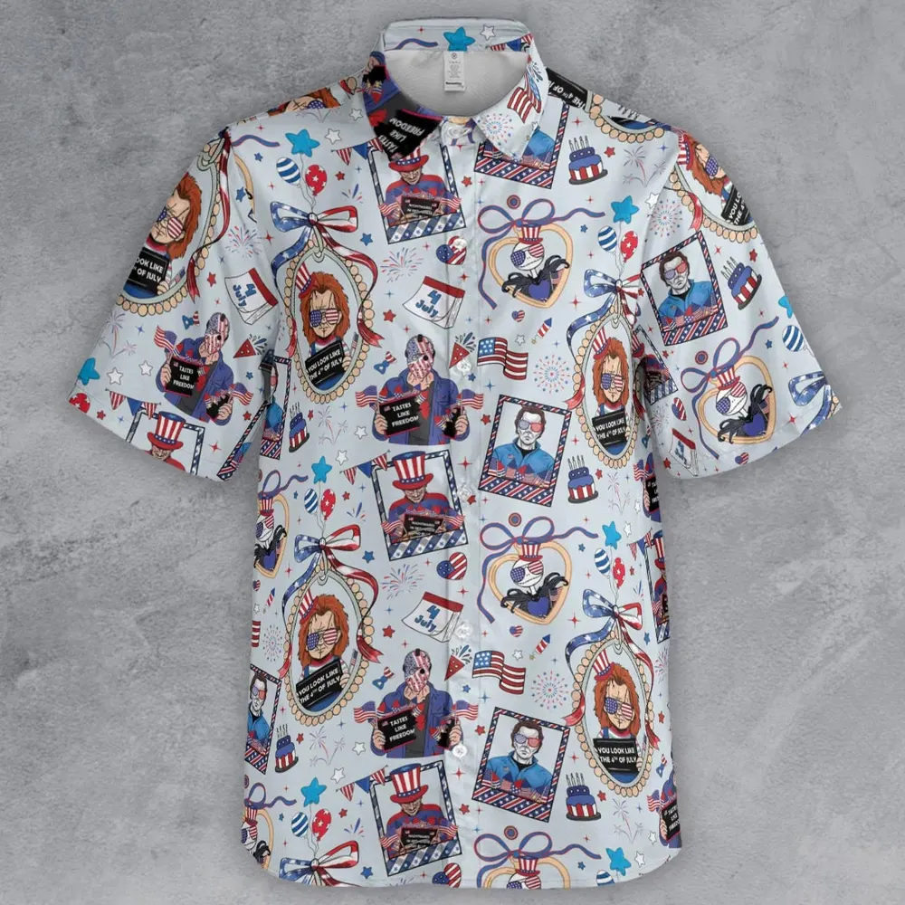 Patriotic Horror Button Down Shirt - 2