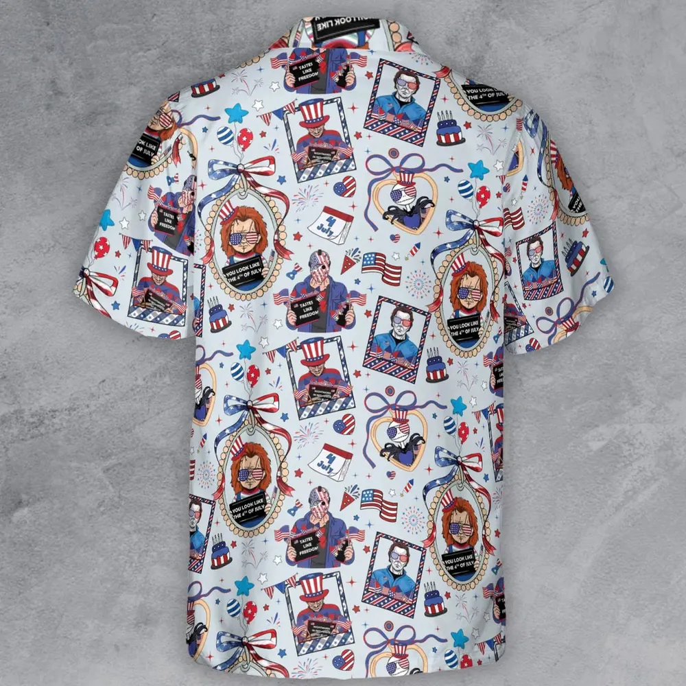 Patriotic Horror Button Down Shirt - 3
