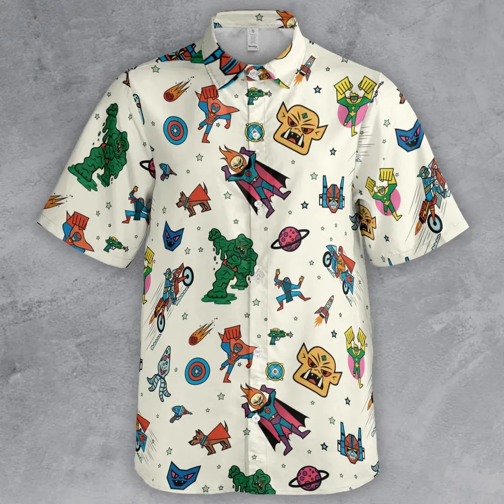 Nastalgic Cartoon Villains Button Down Shirt - 2