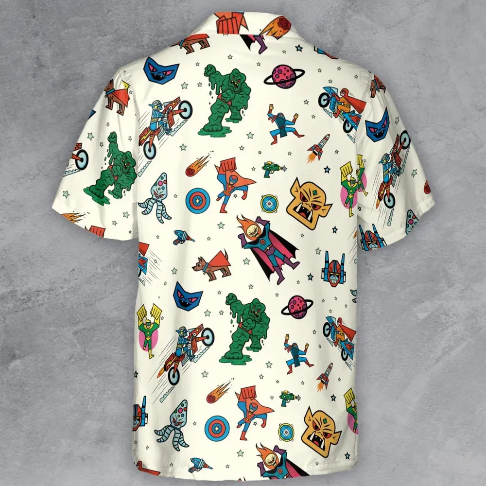 Nastalgic Cartoon Villains Button Down Shirt - 3