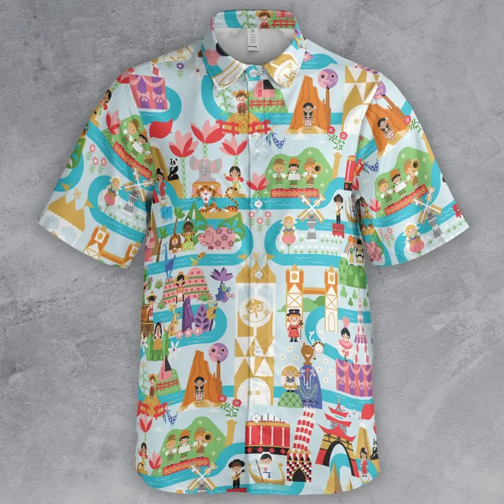 It's Small World Map Button Down Shirt - 2