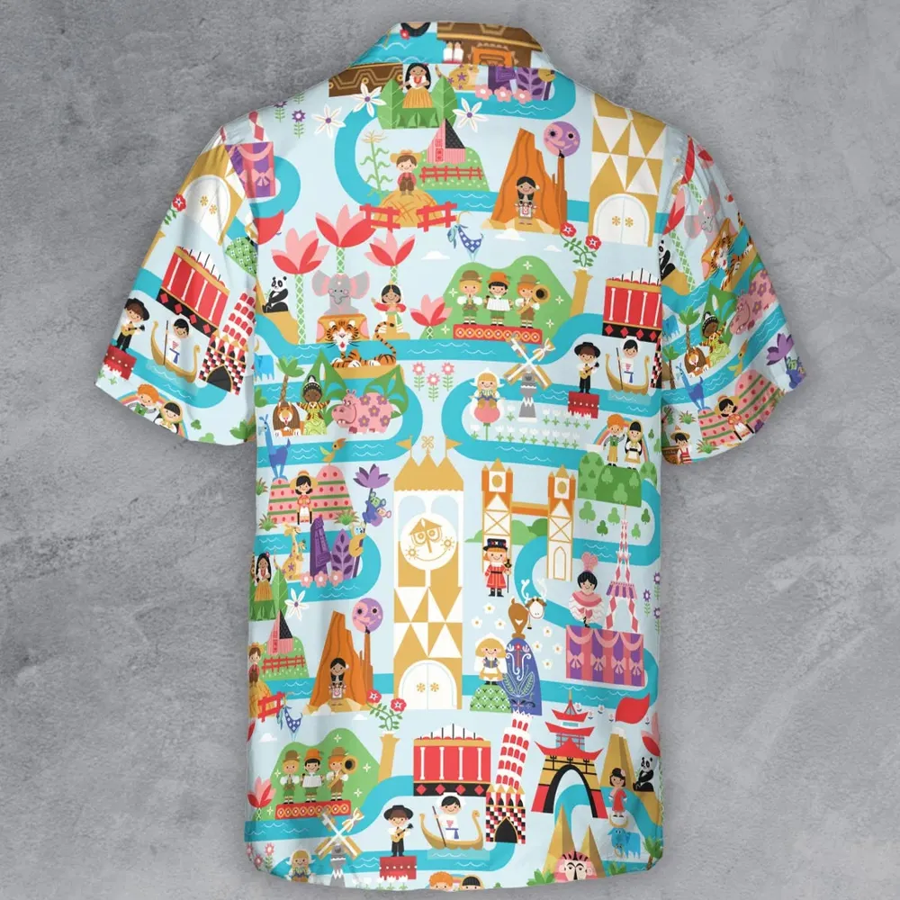 It's Small World Map Button Down Shirt - 3