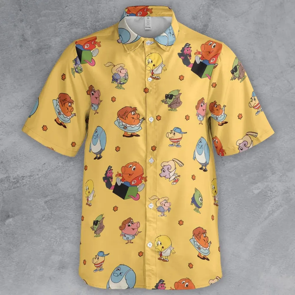 80s Arcade Game Qbert Button Down Shirt - 2