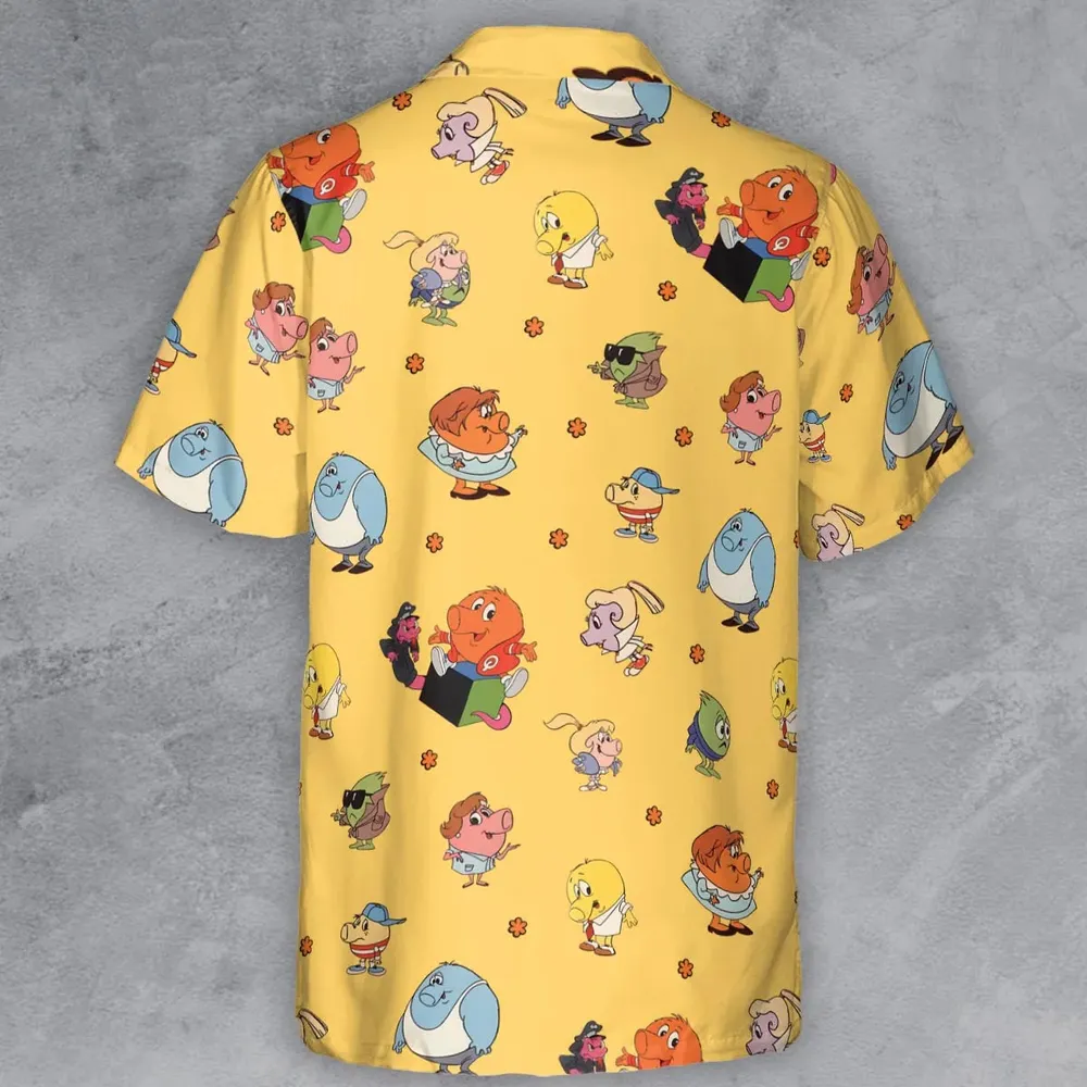 80s Arcade Game Qbert Button Down Shirt - 3