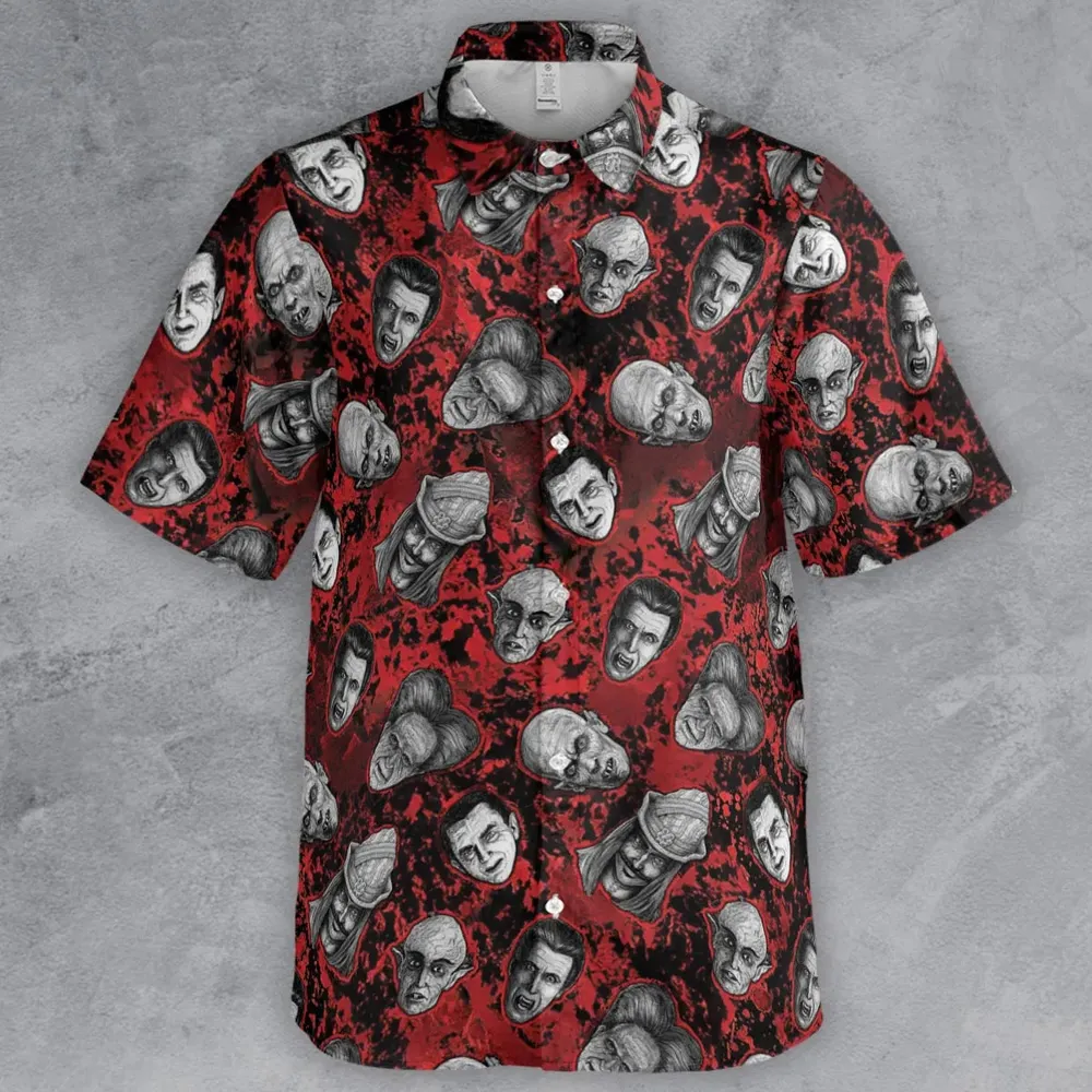 Many Faces Of Dracula Button Down Shirt - 2