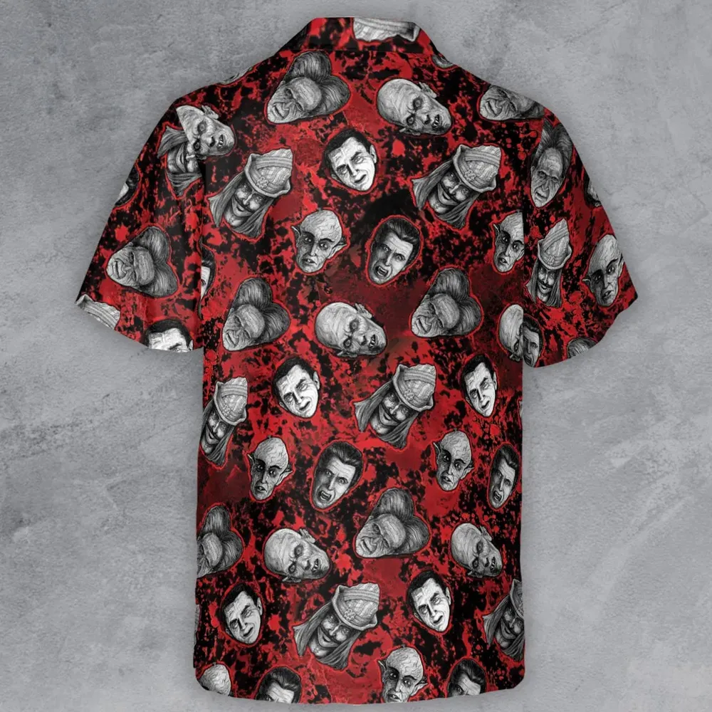 Many Faces Of Dracula Button Down Shirt - 3