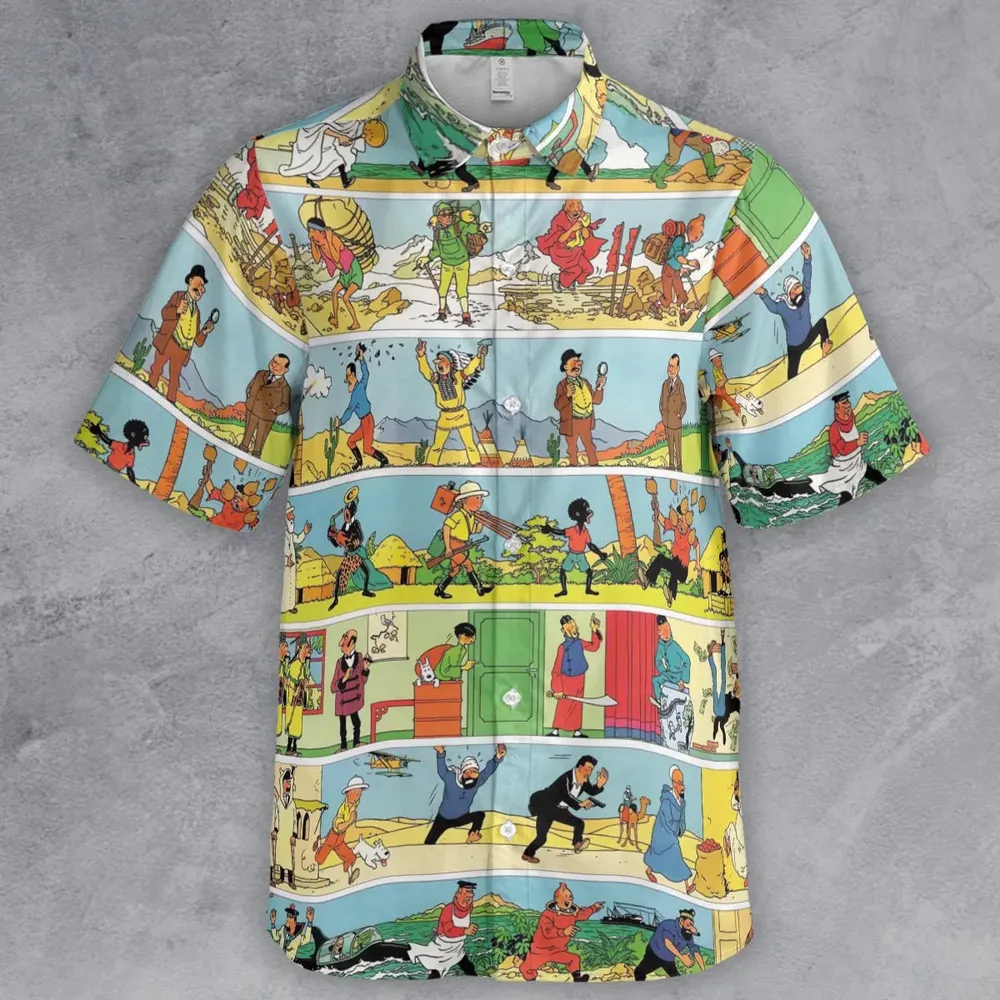 The Story Of Tintin Button Down Shirt - 2