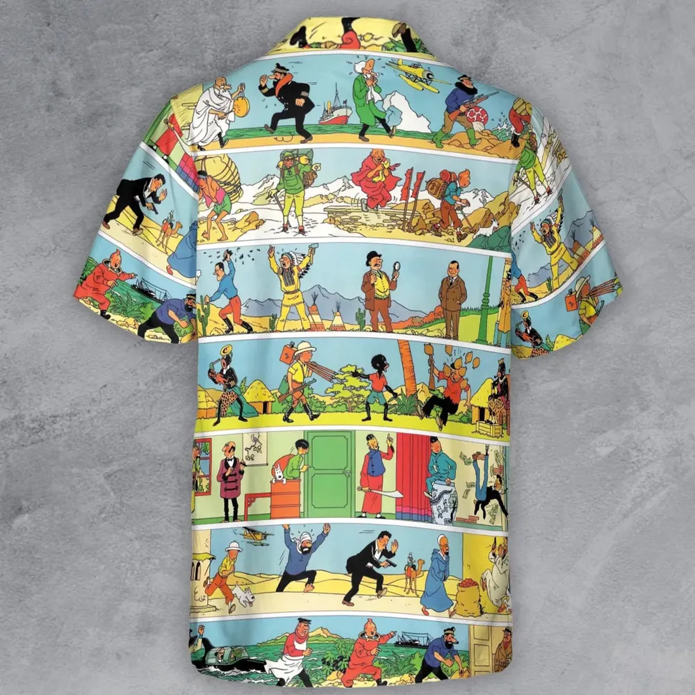 The Story Of Tintin Button Down Shirt - 3