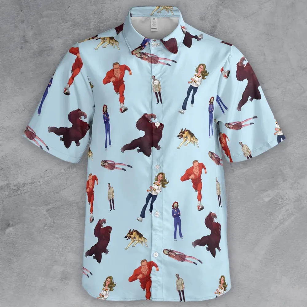 The Six Million Dollar Man and the Bionic Woman Button Down Shirt - 2