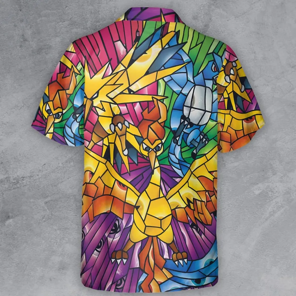 Legendary Birds Pokemon Button Down Shirt - 3