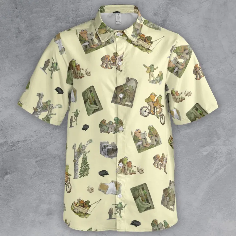 Frog and Toad Pattern Button Down Shirt - 2