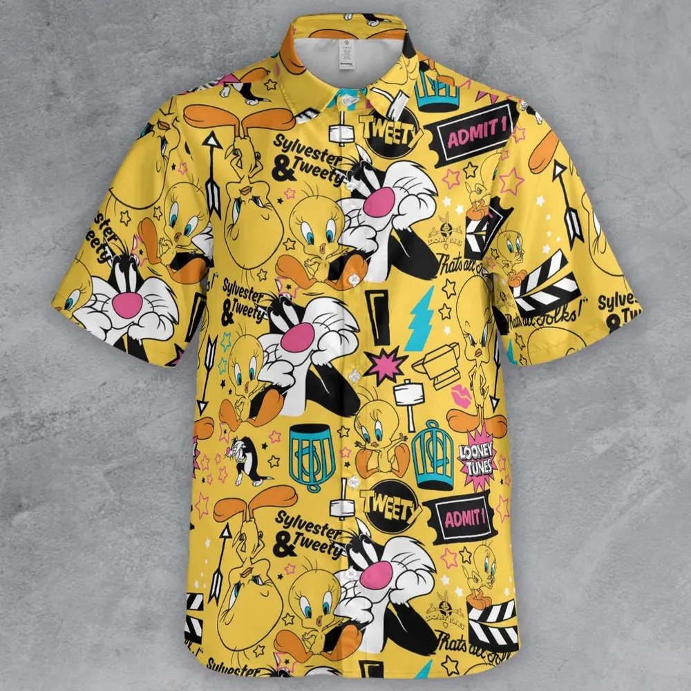 Cartoon Drip Looney Tunes Button Down Shirt - 2