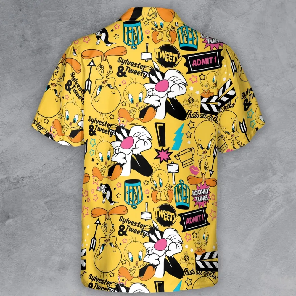 Cartoon Drip Looney Tunes Button Down Shirt - 3