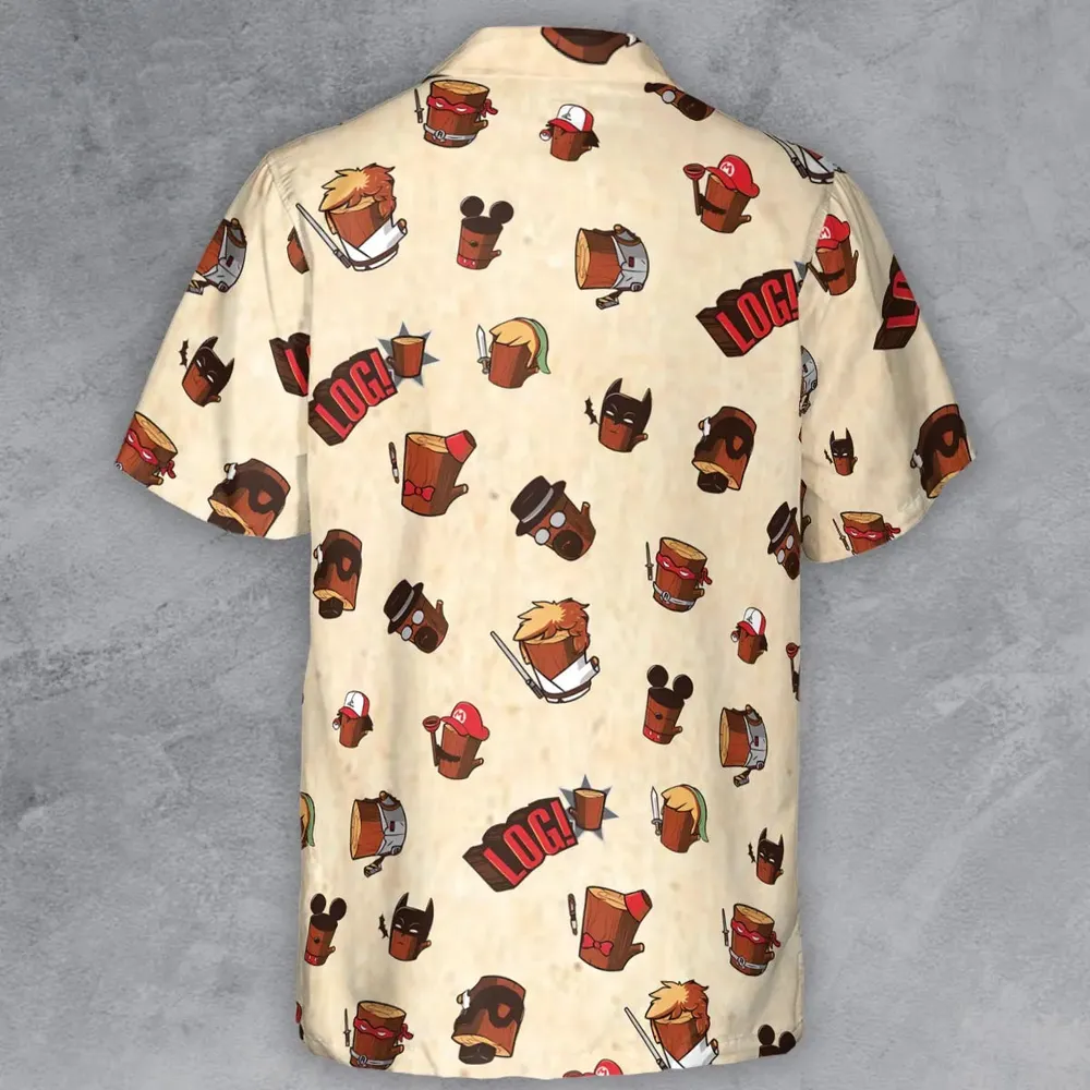 Pop Culture Characters Logs  Ren & Stimpy Button Down Shirt - 3