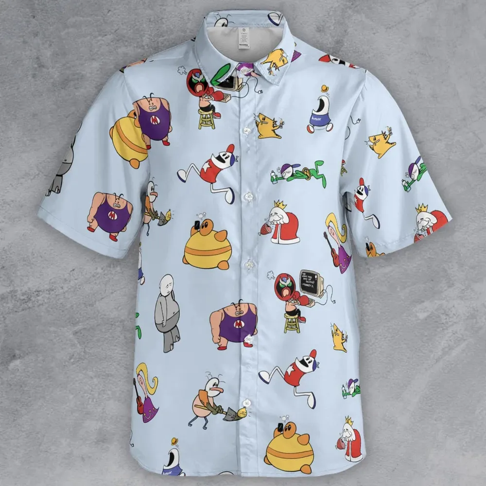 Retro Webtoon Homestar Button Down Shirt - 2