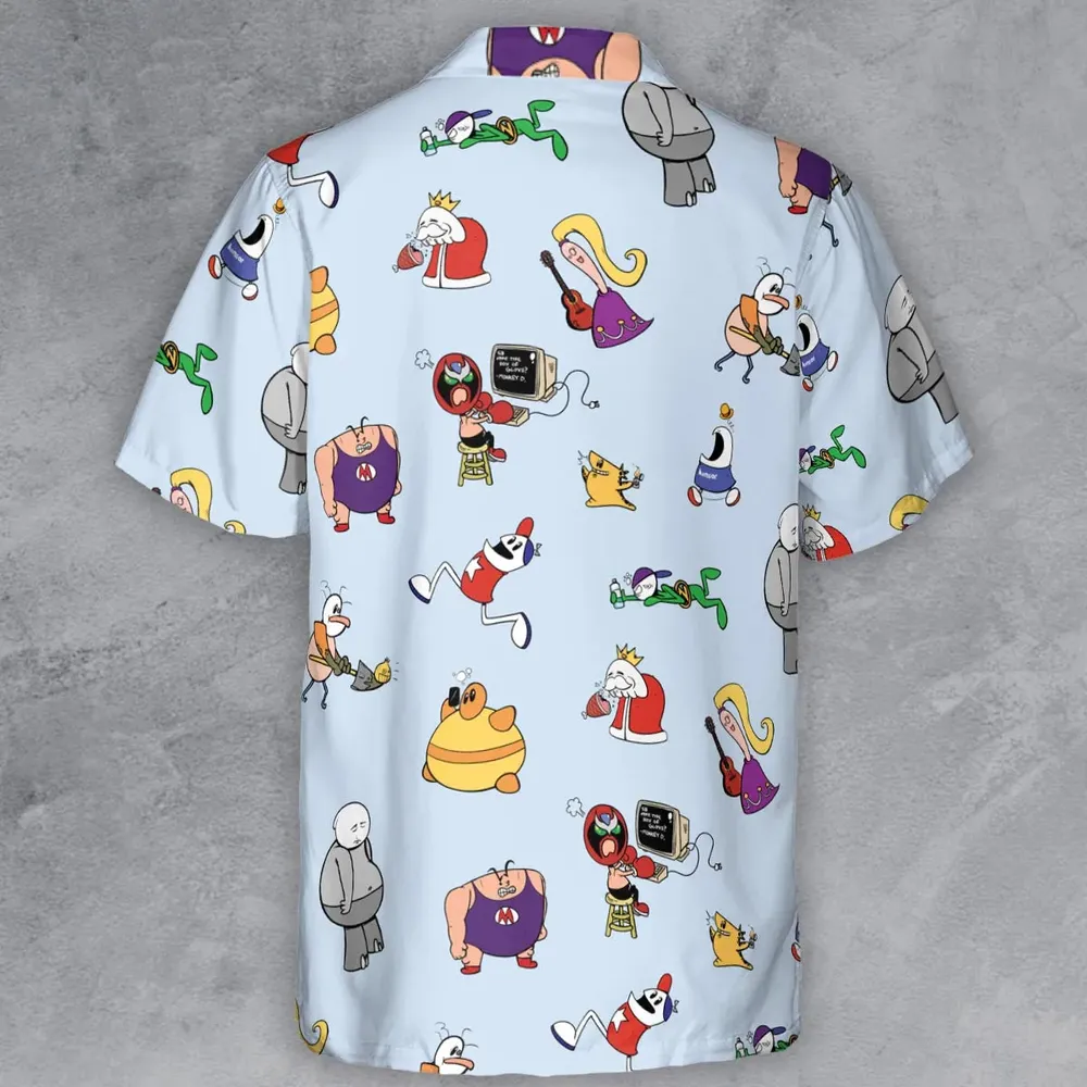 Retro Webtoon Homestar Button Down Shirt - 3