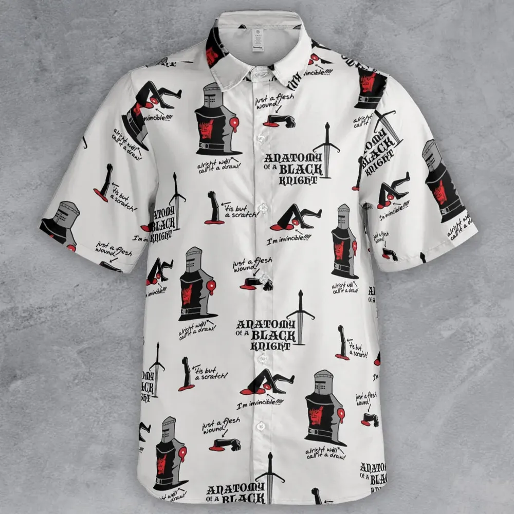 Tis but a scratch Black Knight Monty Python And The Holy Grail Button Down Shirt - 2