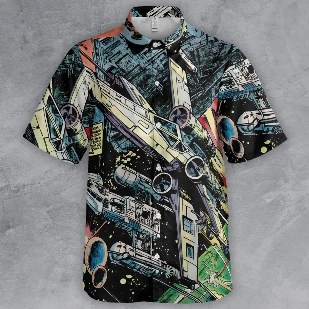 Han Solo Spaceship Star Wars Button Down Shirt - 2