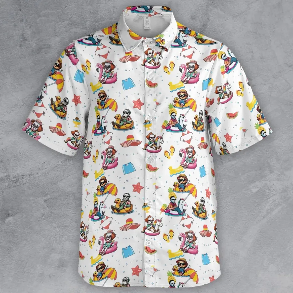 Horror Beach Button Down Shirt - 2