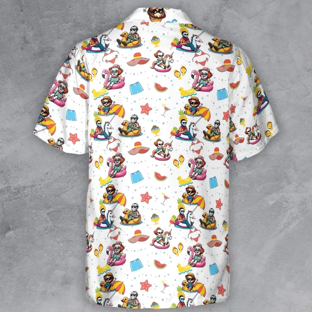Horror Beach Button Down Shirt - 3