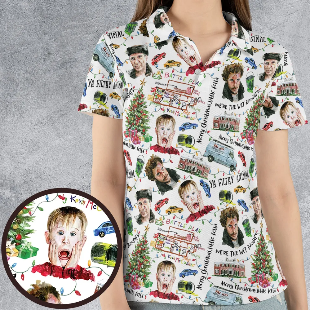Wet Bandits Home Alone AOP Men/Women Polo Shirt - 4