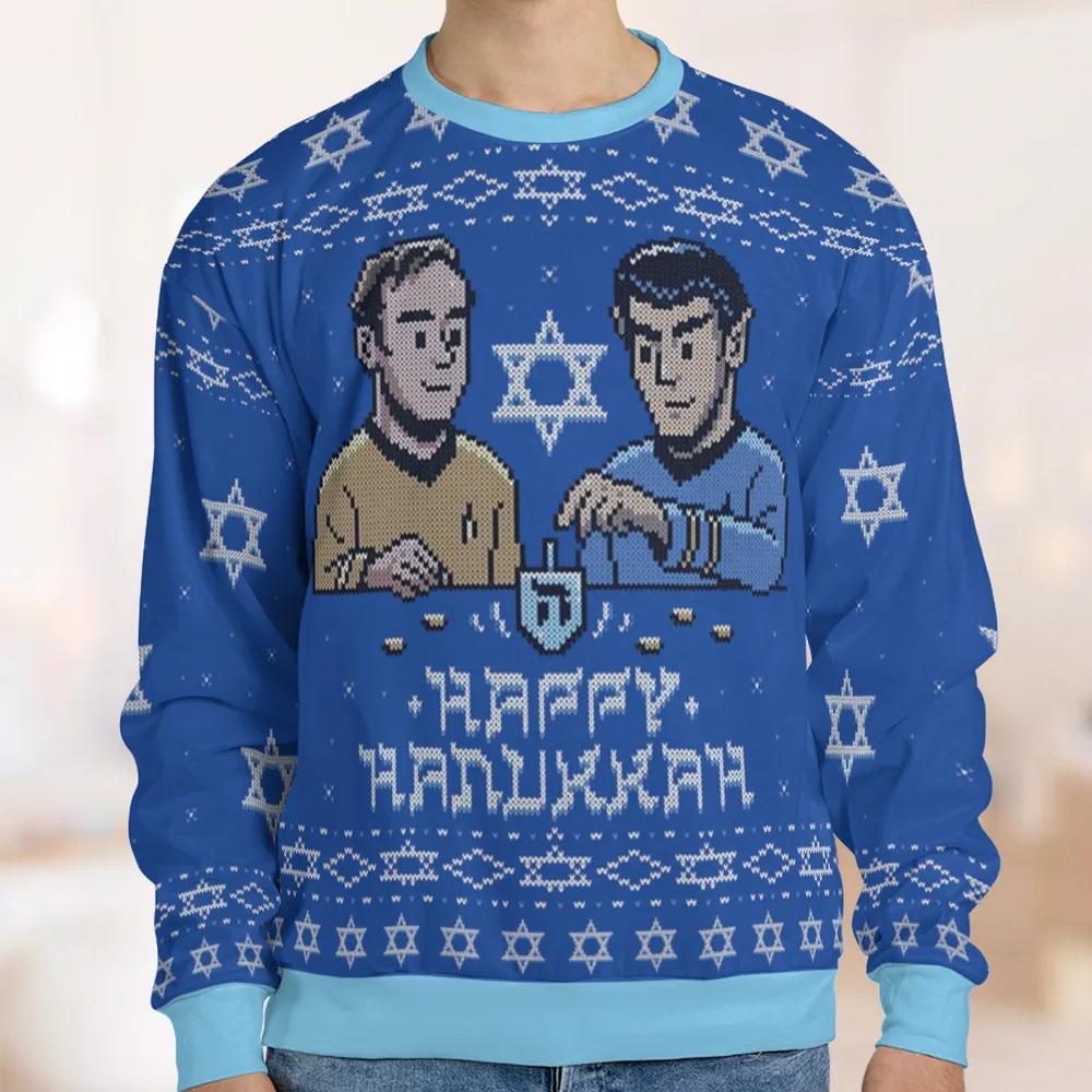 Celebrate Hanukkah Star Trek Ugly Christmas Sweatshirt - 2