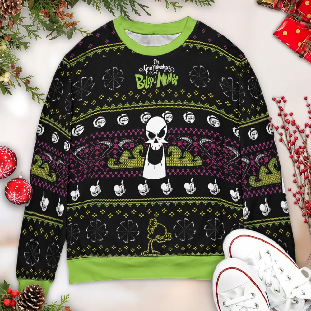 Billy And Mandy Ugly Christmas Sweatshirt - 4